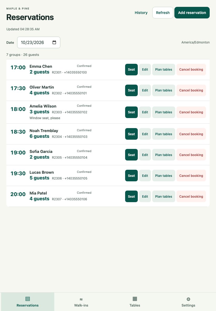 SeatNote — a simpler reservation book